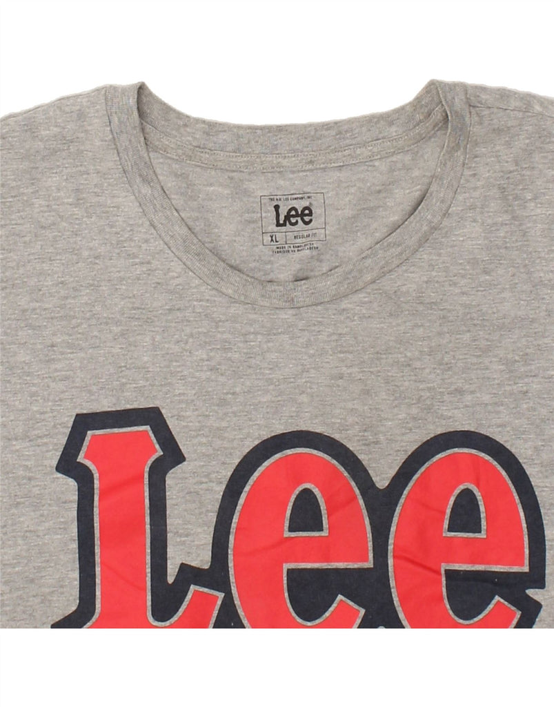 LEE Mens Regular Fit Graphic T-Shirt Top XL Grey Cotton | Vintage Lee | Thrift | Second-Hand Lee | Used Clothing | Messina Hembry 