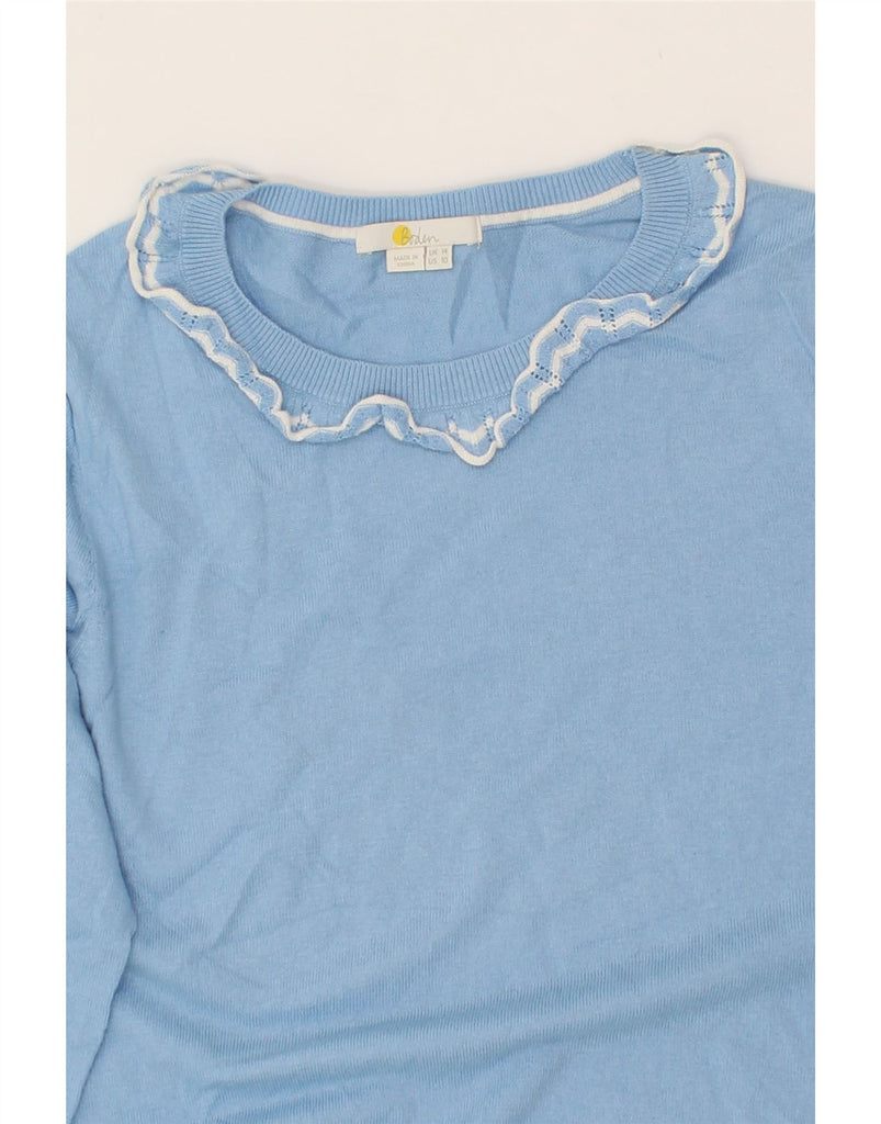 BODEN Womens Boat Neck Jumper Sweater UK 14 Medium Blue Cotton Vintage Boden and Second-Hand Boden from Messina Hembry 