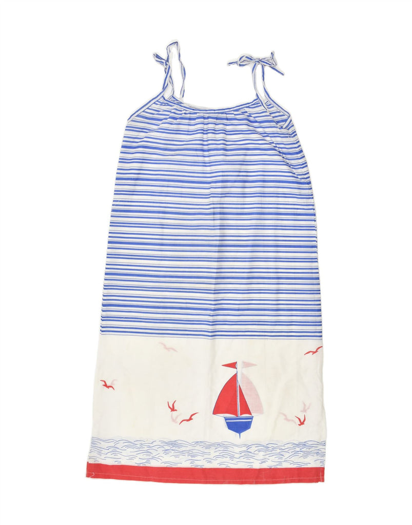 VINTAGE Womens Sundress UK 14 Large Blue Striped | Vintage Vintage | Thrift | Second-Hand Vintage | Used Clothing | Messina Hembry 