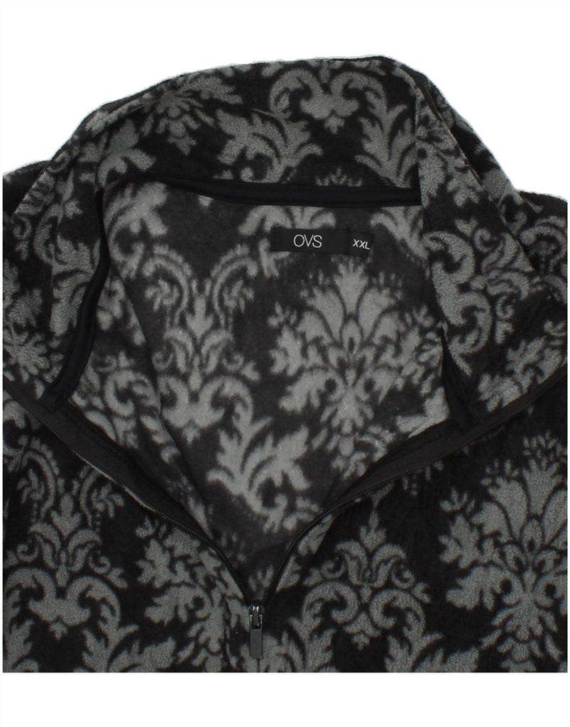 OVS Womens Fleece Jacket UK 20 2XL Grey Paisley Polyester Vintage OVS and Second-Hand OVS from Messina Hembry 