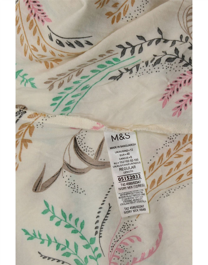 Marks & Spencer Womens Sundress UK 12 Medium Off White Floral Viscose