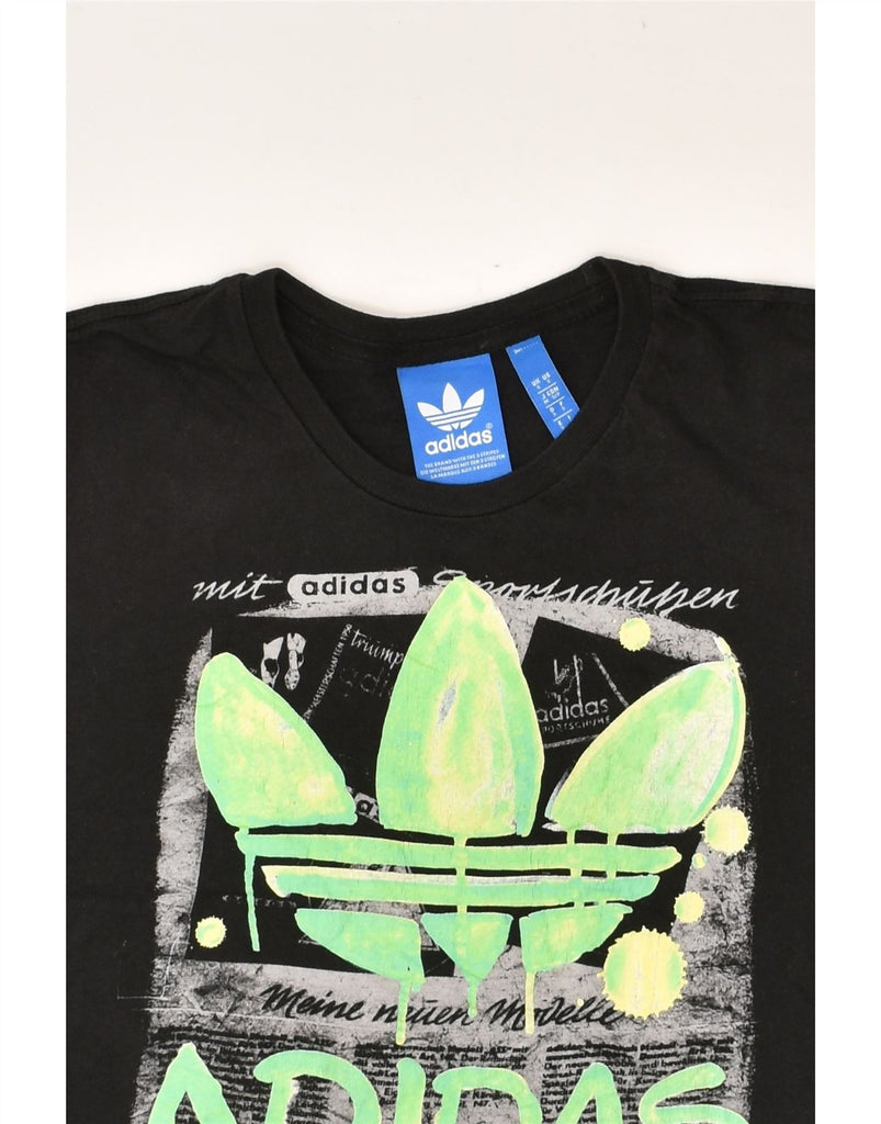 ADIDAS Mens Graphic T-Shirt Top Small Black Cotton | Vintage Adidas | Thrift | Second-Hand Adidas | Used Clothing | Messina Hembry 