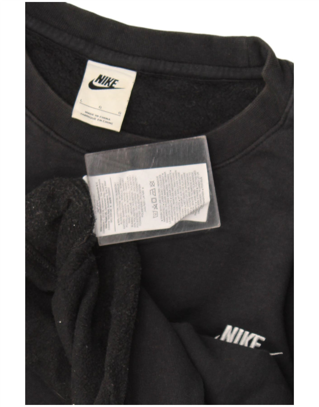 Nike Mens Sweatshirt Jumper Large Black Cotton