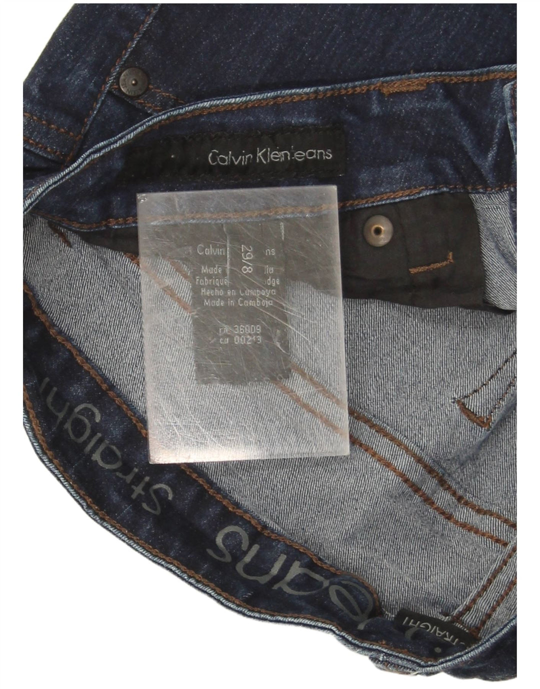 Calvin Klein Womens Straight Jeans US 8 Medium W29 L31 Navy Blue Cotton