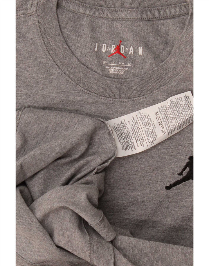 Jordan Mens T-Shirt Top XS Grey Flecked Cotton