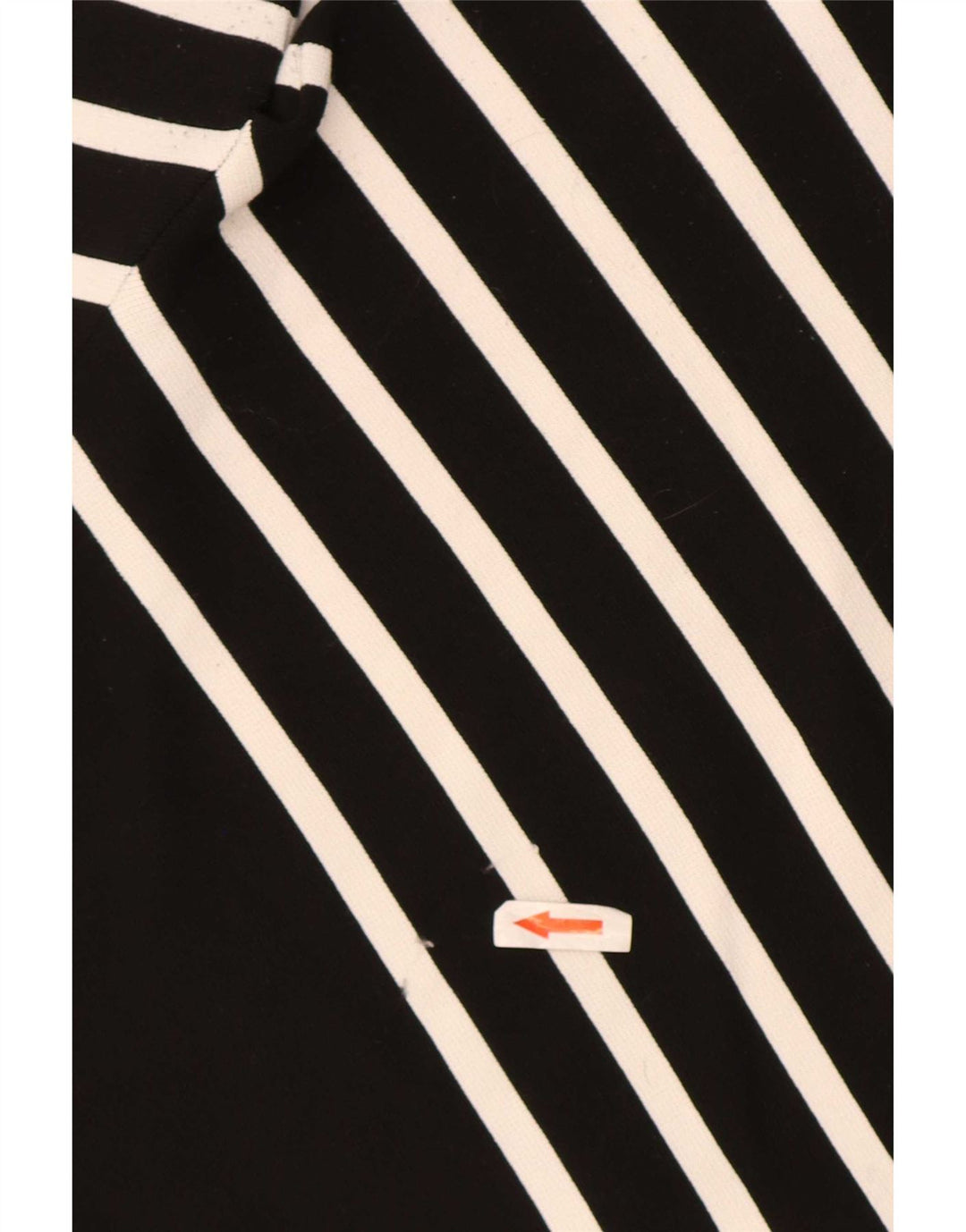Zara Womens Top Long Sleeve UK 14 Large Black Striped Polyamide