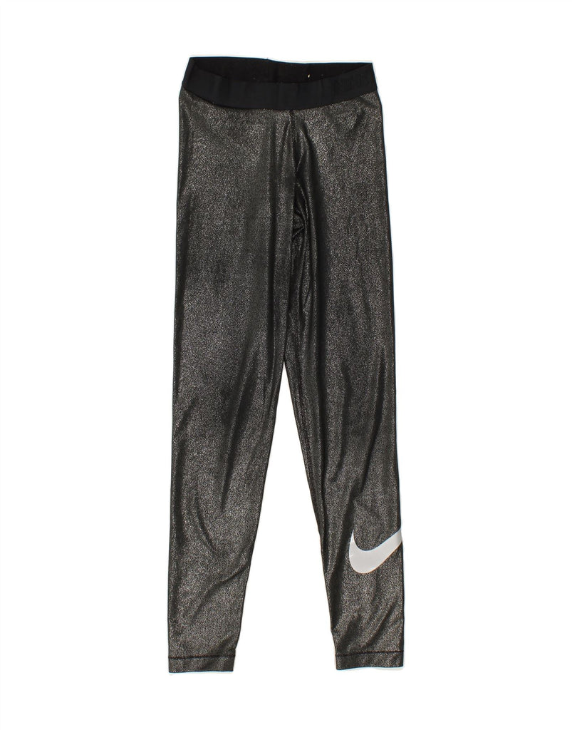 NIKE Womens Dri Fit Leggings UK 10 Small Grey Polyester Vintage Nike and Second-Hand Nike from Messina Hembry 