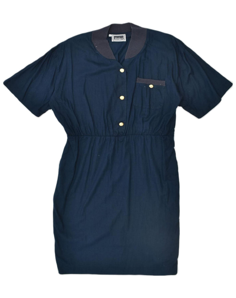 LUISA SPAGNOLI Womens Pullover Shirt Dress IT 50 XL Navy Blue Cotton | Vintage | Thrift | Second-Hand | Used Clothing | Messina Hembry 