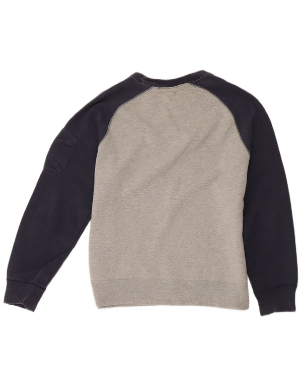 Nike Womens Graphic Sweatshirt Jumper UK 16 Large Grey Colourblock Cotton
