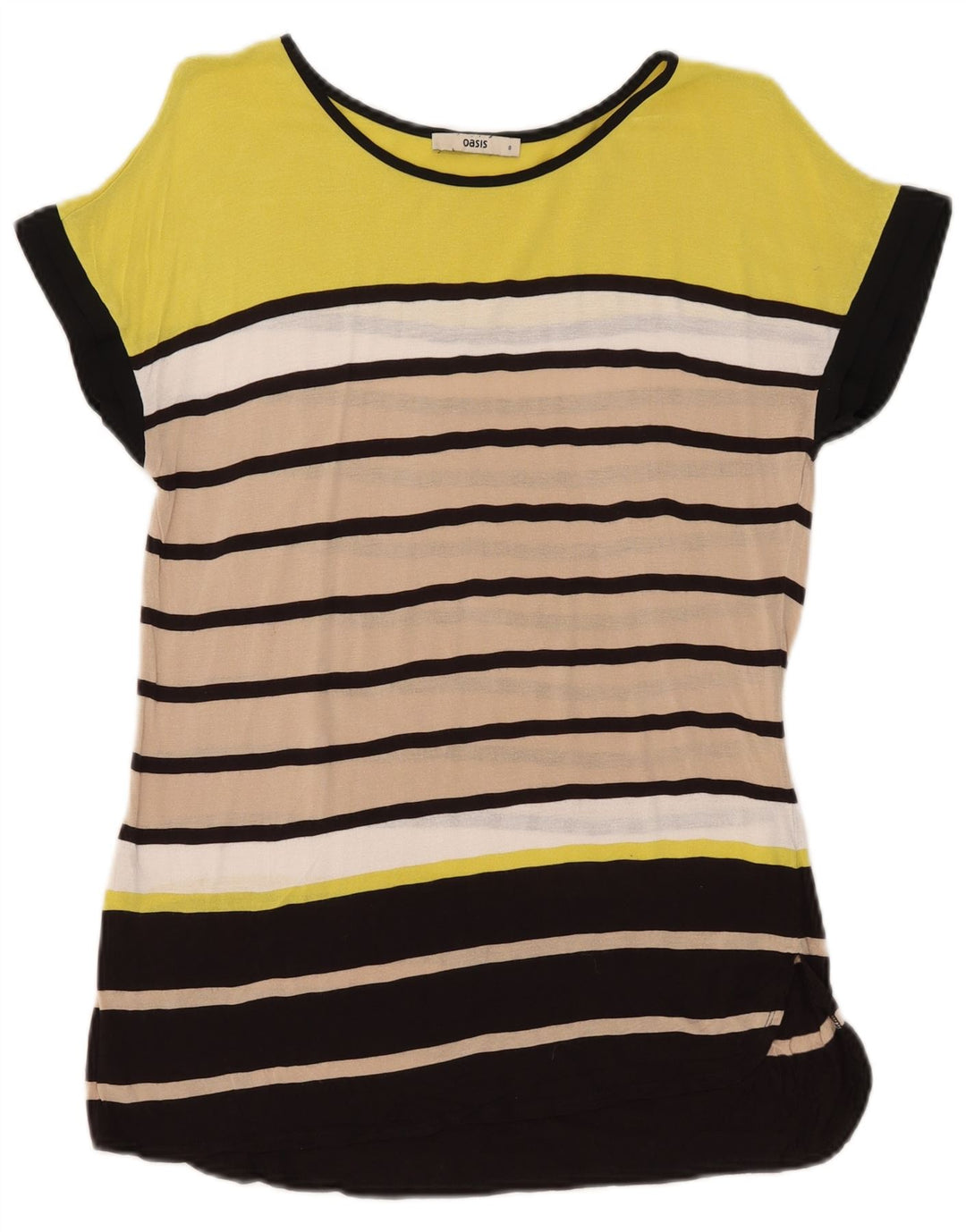 Oasis Womens T-Shirt Top UK 10 Small Multicoloured Striped
