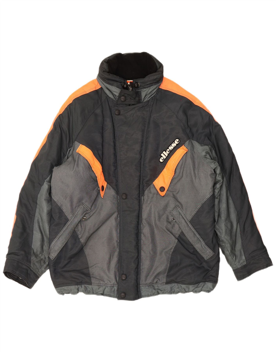 Ellesse Mens Loose Fit Ski Jacket IT 50 Large Black Colourblock