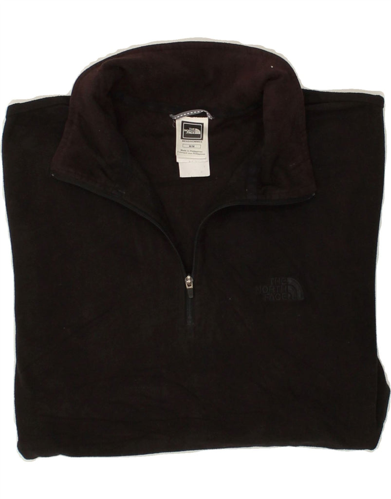 THE NORTH FACE Mens Zip Neck Fleece Jumper Medium Black | Vintage The North Face | Thrift | Second-Hand The North Face | Used Clothing | Messina Hembry 