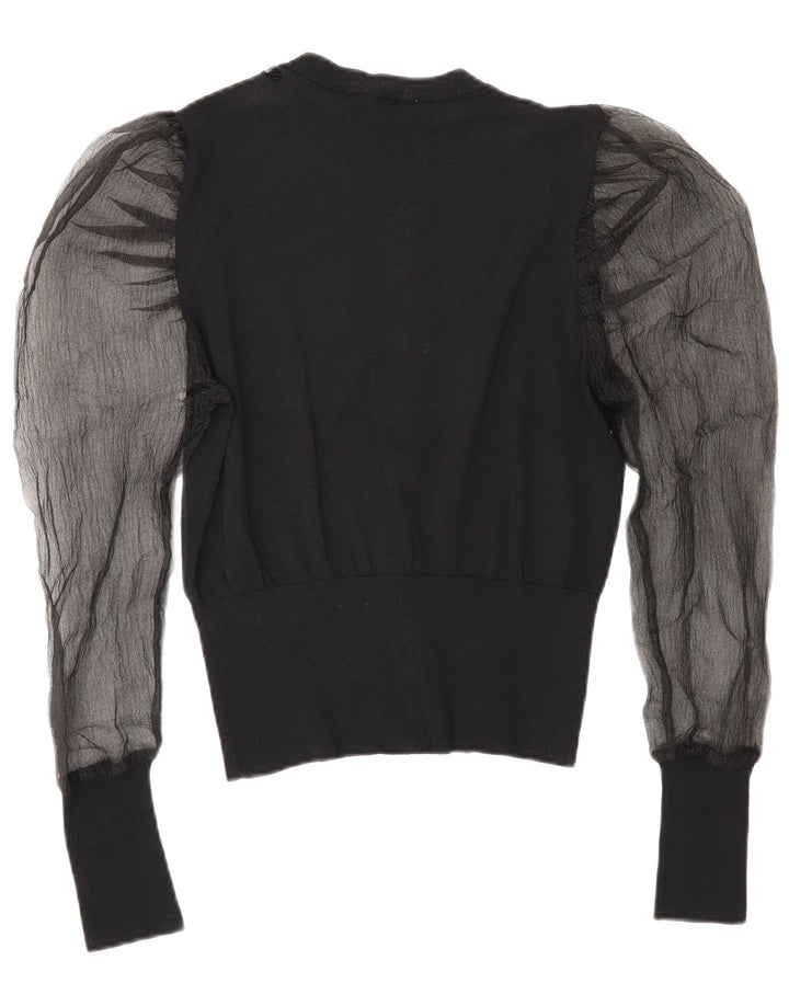 Zara Womens Cardigan Top Medium Black Viscose
