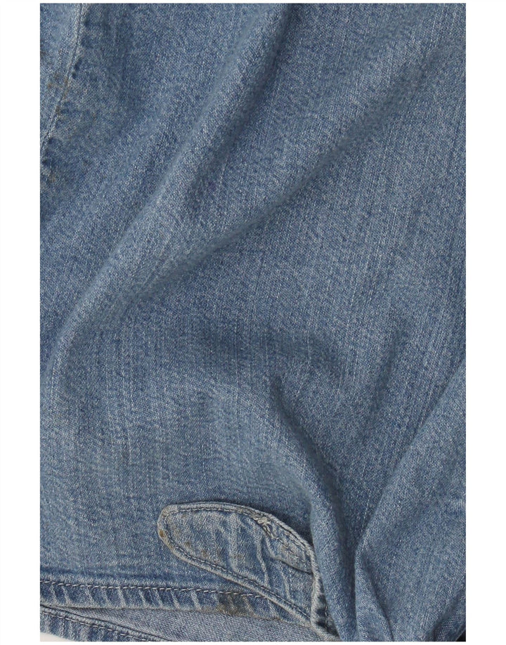 Levi's Womens Crop Sleeveless Denim Shirt UK 10 Small Blue Cotton