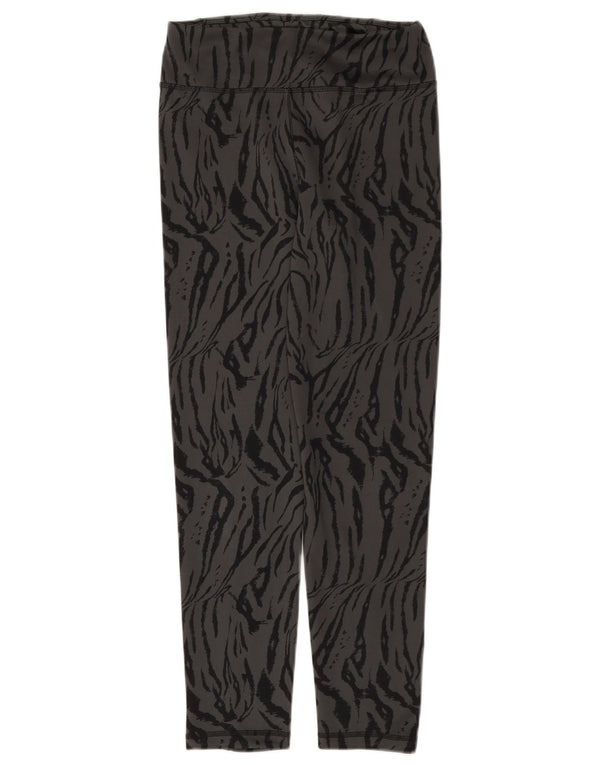 Adidas Girls Leggings 13-14 Years Grey Animal Print Polyester