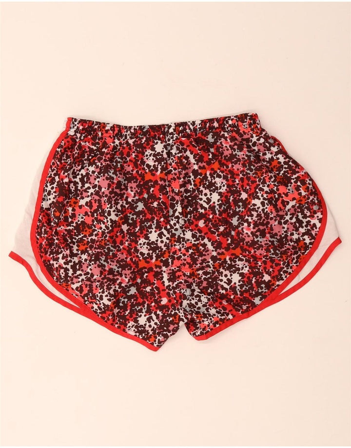 NIKE Womens Dri Fit Sport Shorts UK 14 Medium  Red Animal Print Polyester