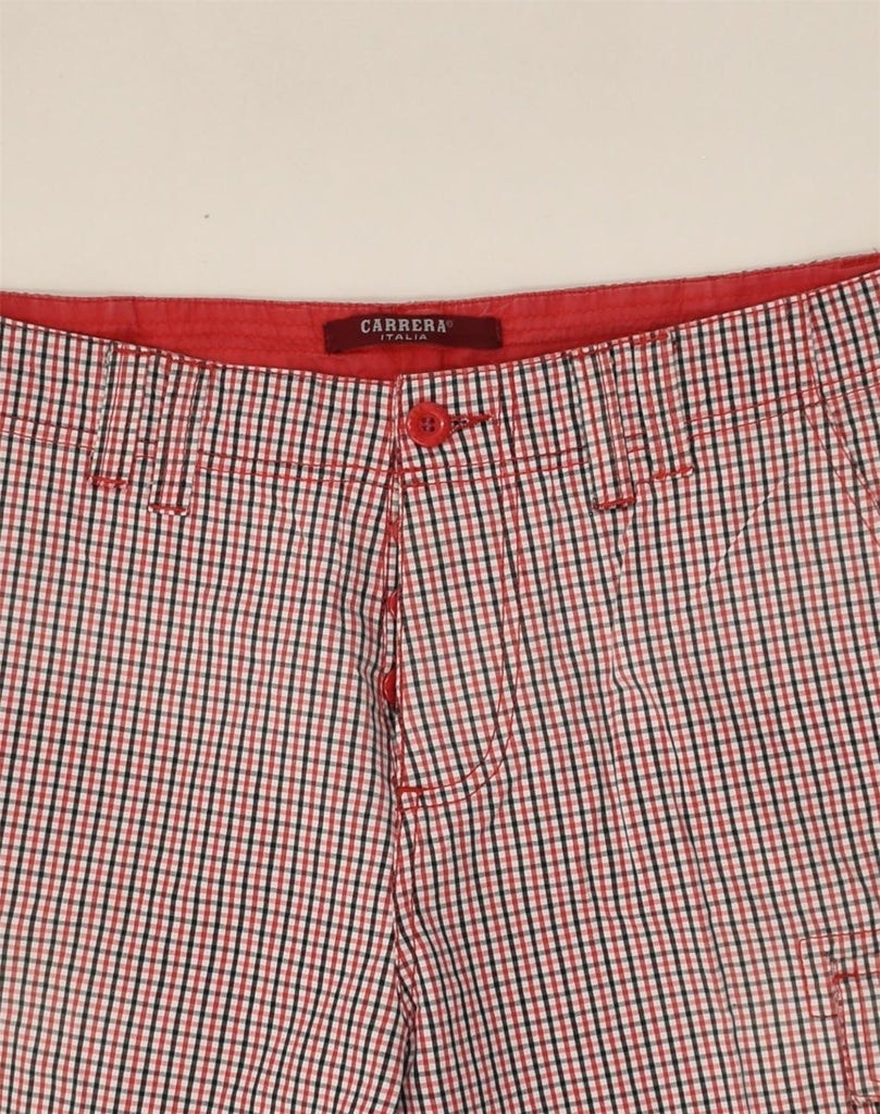 CARRERA Mens Cargo Shorts W34 Large Red Check | Vintage Carrera | Thrift | Second-Hand Carrera | Used Clothing | Messina Hembry 