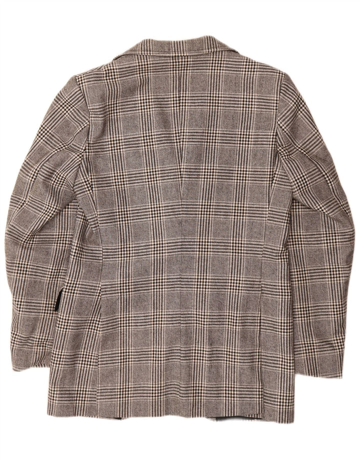 Vintage Mens 2 Button Blazer Jacket UK 38 Medium Grey Check Polyester