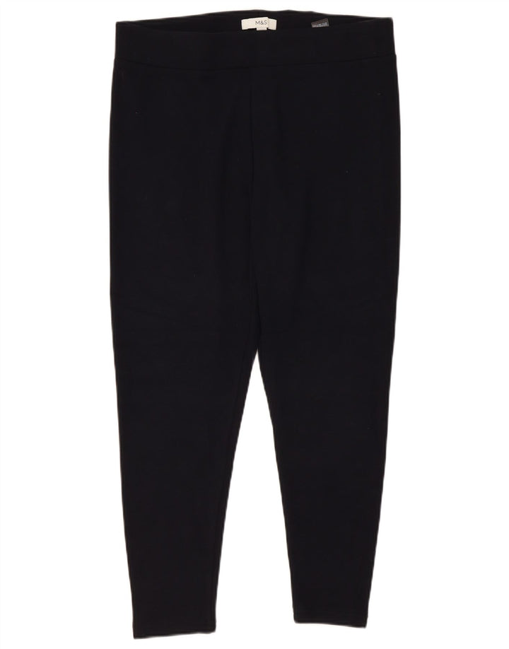 Marks & Spencer Womens Leggings UK 16 Large Navy Blue Polyester