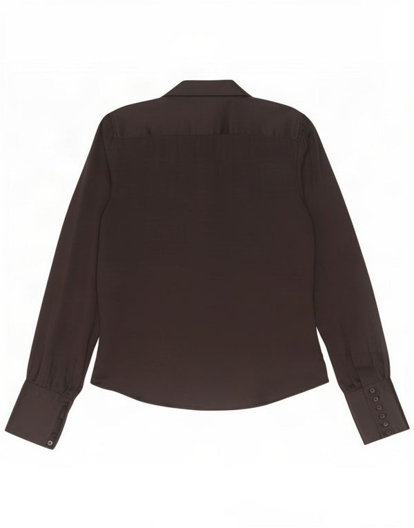 Zara Womens Shirt Blouse UK 16 Large Black Silk