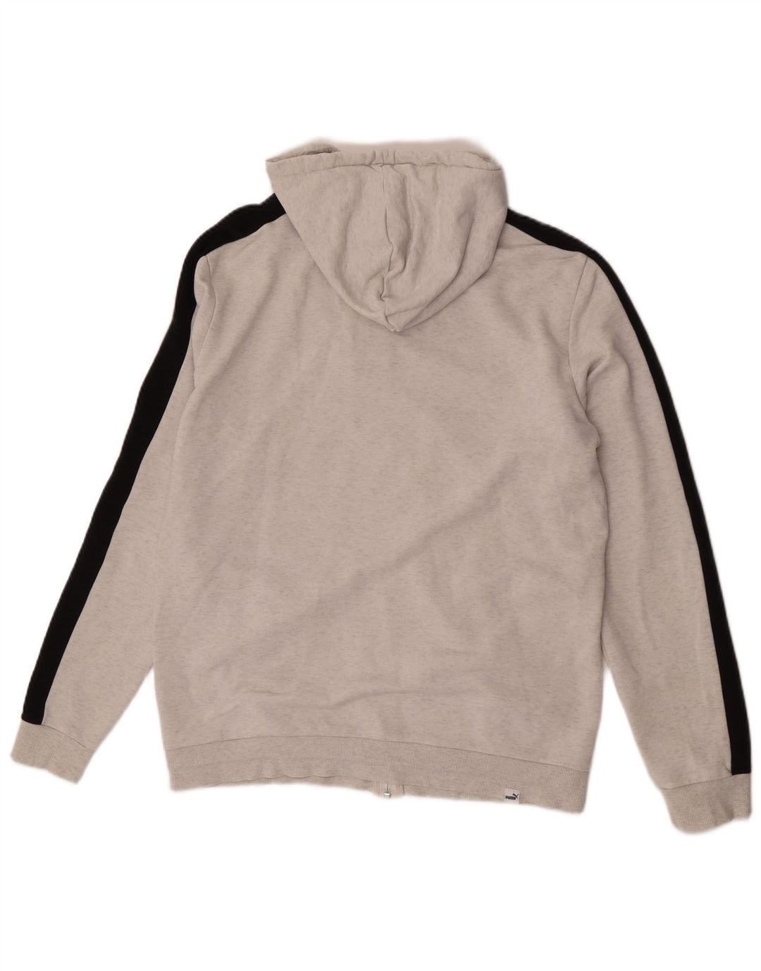 Puma Mens Graphic Zip Hoodie Sweater Medium Grey Colourblock Cotton