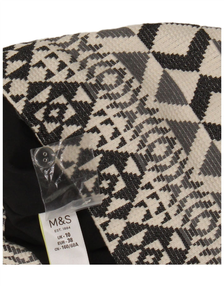 Marks & Spencer Womens Mini Skirt UK 10 Small W28  Grey Geometric Cotton