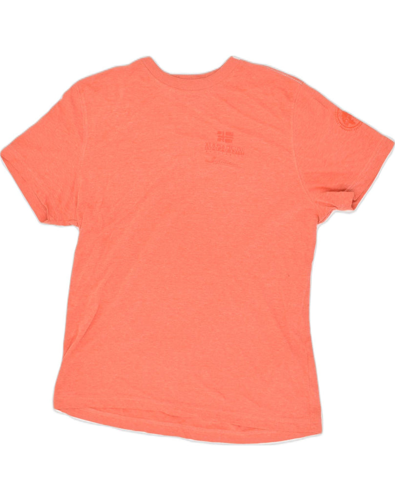 NAPAPIJRI Mens T-Shirt Top Large Orange Polyester | Vintage Napapijri | Thrift | Second-Hand Napapijri | Used Clothing | Messina Hembry 