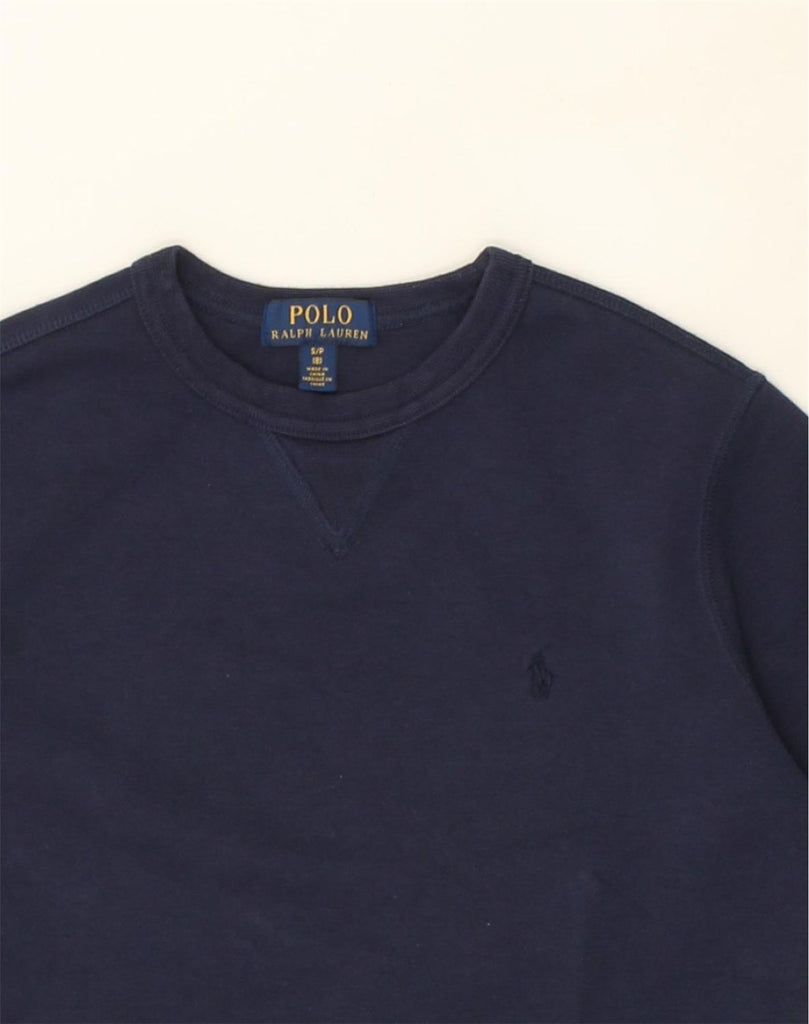 POLO RALPH LAUREN Girls Sweatshirt Jumper 7-8 Years Small Navy Blue | Vintage Polo Ralph Lauren | Thrift | Second-Hand Polo Ralph Lauren | Used Clothing | Messina Hembry 