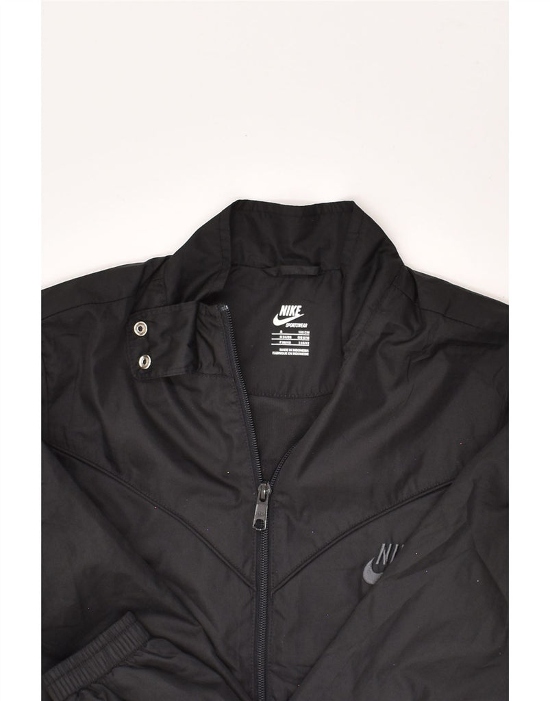 NIKE Womens Bomber Jacket UK 10 Small Black Polyester | Vintage Nike | Thrift | Second-Hand Nike | Used Clothing | Messina Hembry 