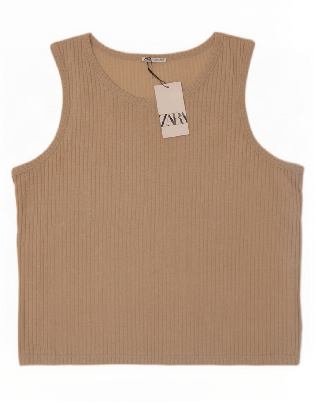 Zara Mens See Through Vest Top Large Beige Polyester