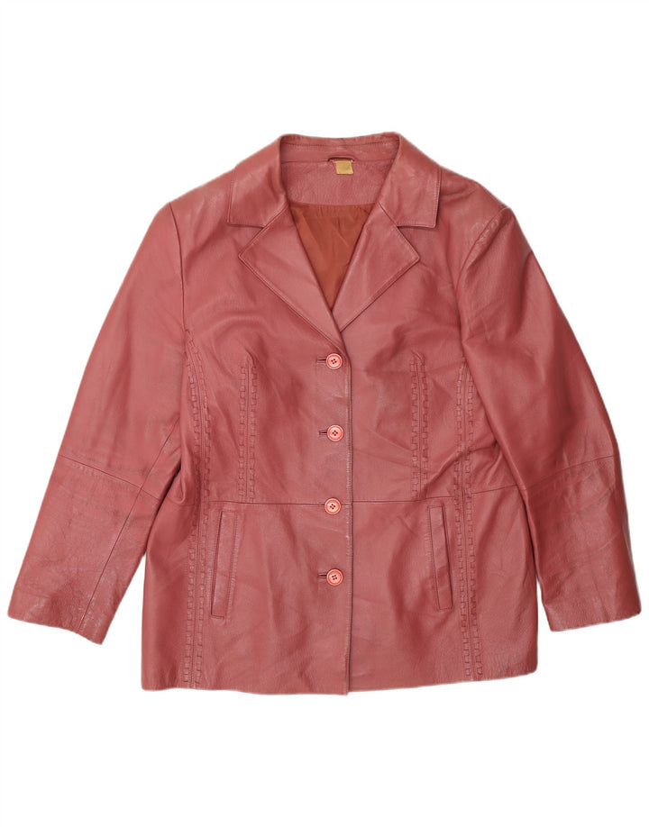 Vintage Womens Leather Jacket UK 16 Large Pink