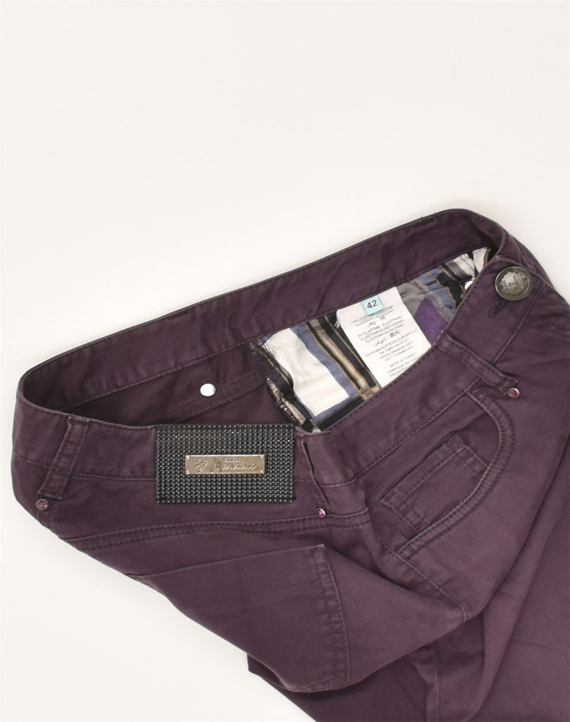 GUESS Womens Straight Casual Trousers IT 42 Medium W30 L30 Purple Cotton | Vintage Guess | Thrift | Second-Hand Guess | Used Clothing | Messina Hembry 