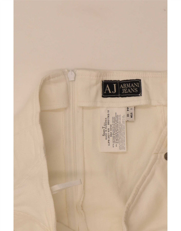 Armani Womens Pencil Skirt IT 44 Medium W30 White Cotton
