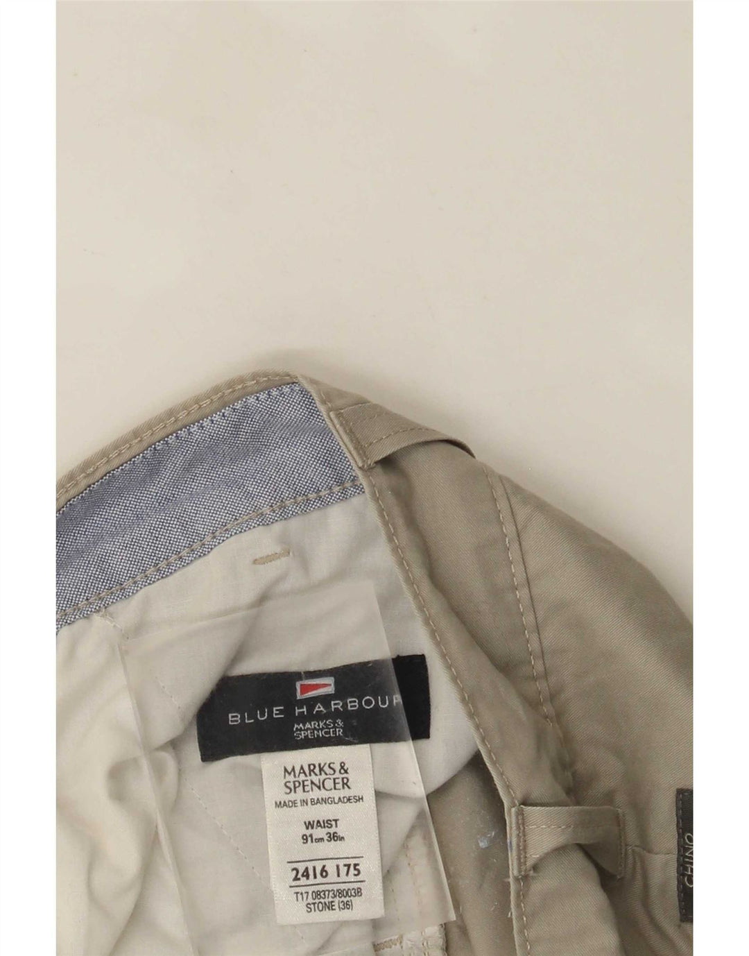 Marks & Spencer Mens Blue Harbour Chino Shorts W36 Large Beige Cotton