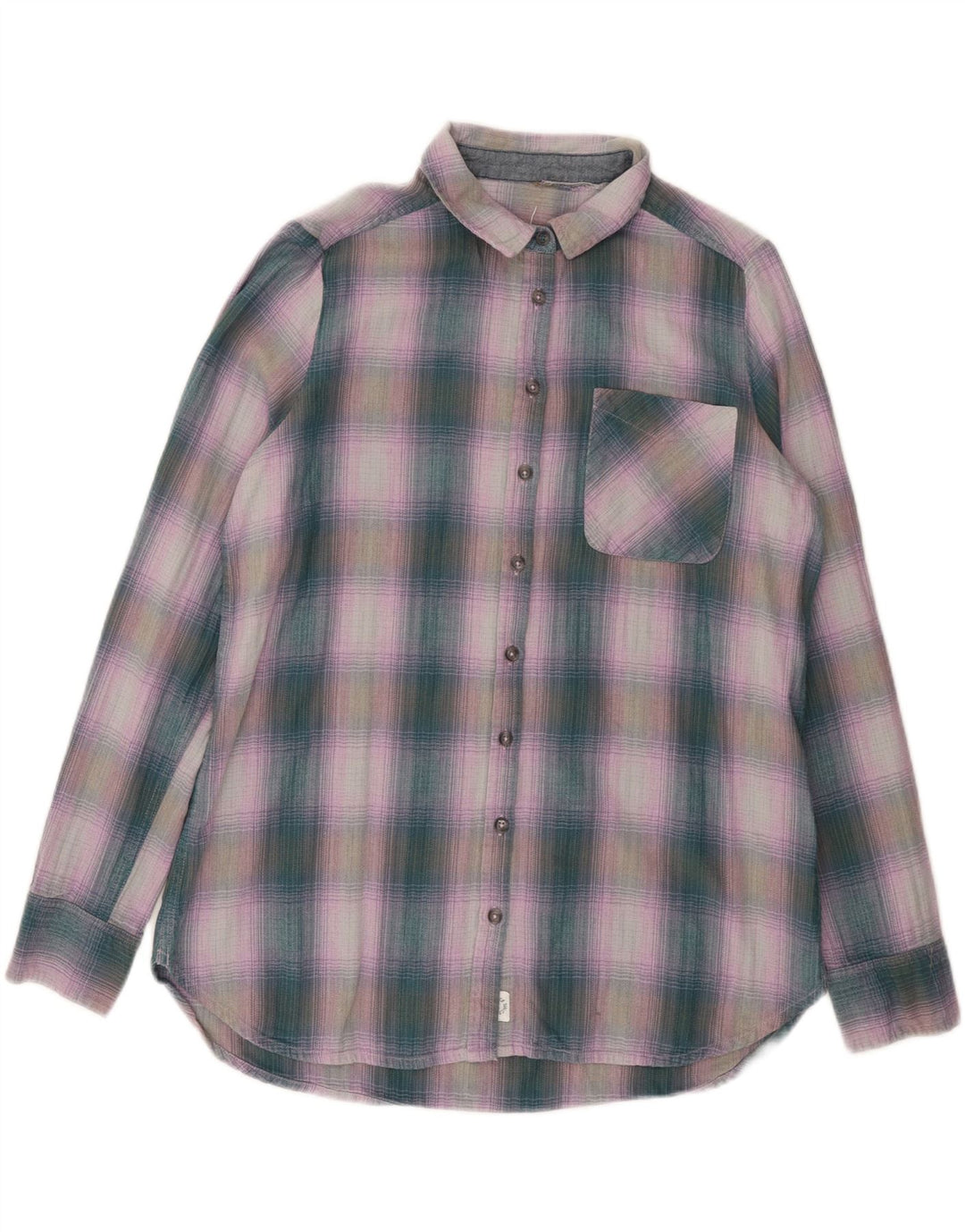 FAT FACE Womens Flannel Shirt UK 12 Medium Purple Check Cotton