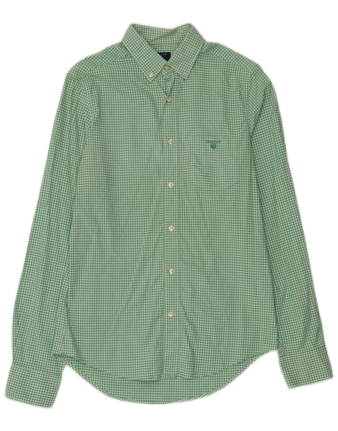 Gant Mens Shirt Small Green Check Cotton