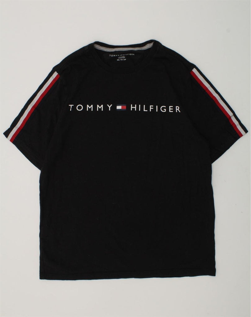 TOMMY HILFIGER Mens Graphic T-Shirt Top XS Black Cotton | Vintage Tommy Hilfiger | Thrift | Second-Hand Tommy Hilfiger | Used Clothing | Messina Hembry 