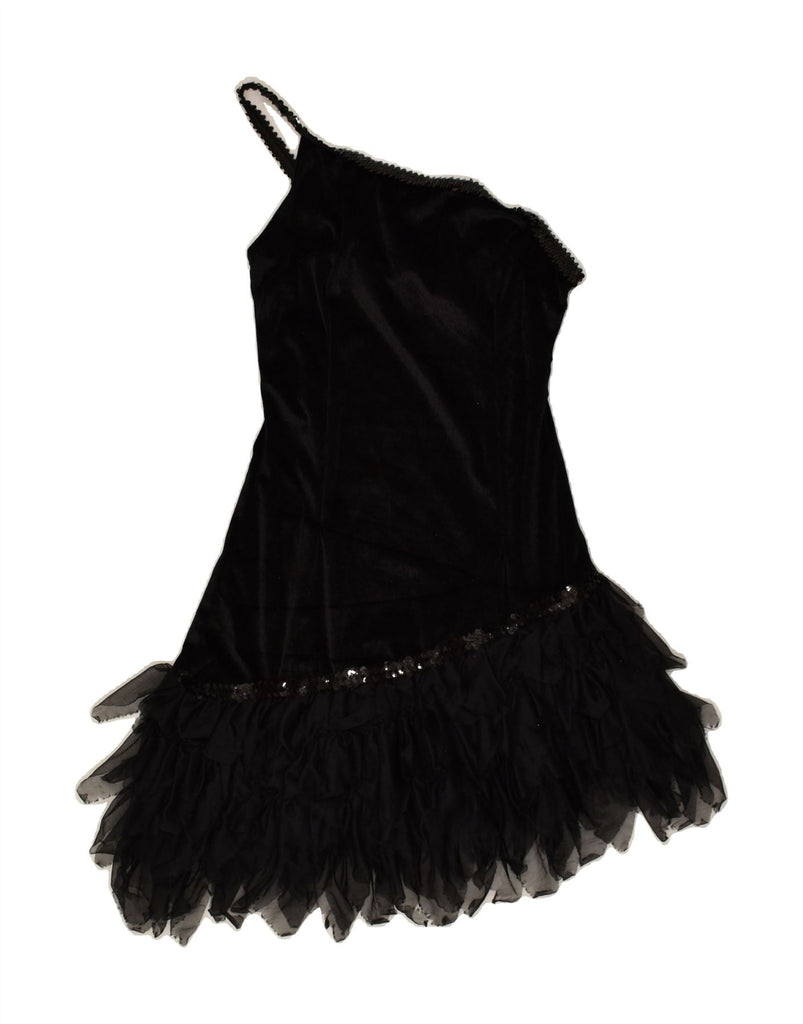 VINTAGE Womens Asymmetric One Shoulder Dress UK 6 XS Black | Vintage Vintage | Thrift | Second-Hand Vintage | Used Clothing | Messina Hembry 