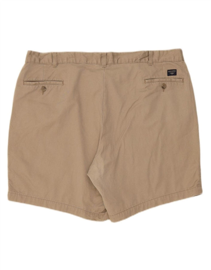 DOCKERS Mens Chino Shorts W42 2XL Beige Cotton