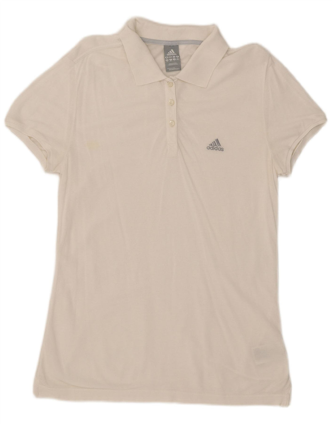 Adidas Womens Polo Shirt UK 12 Medium  White Cotton