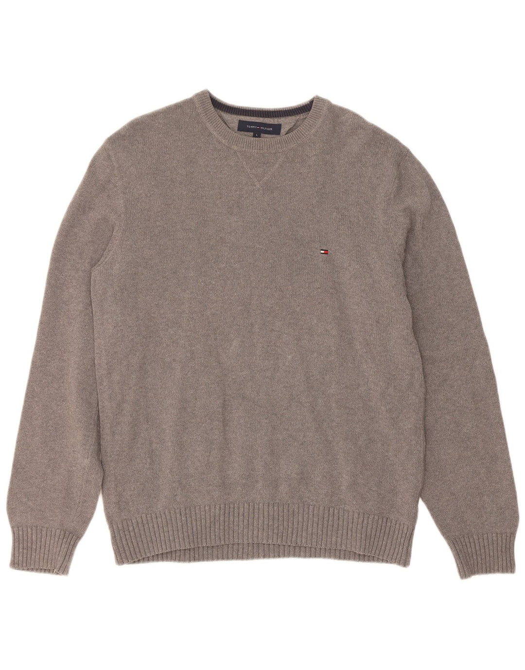 Tommy Hilfiger Mens Crew Neck Jumper Sweater Large Grey