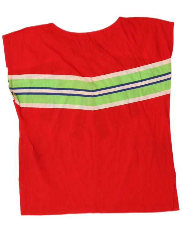 Vintage Womens Graphic T-Shirt Top IT 46 Large Red Striped Festival