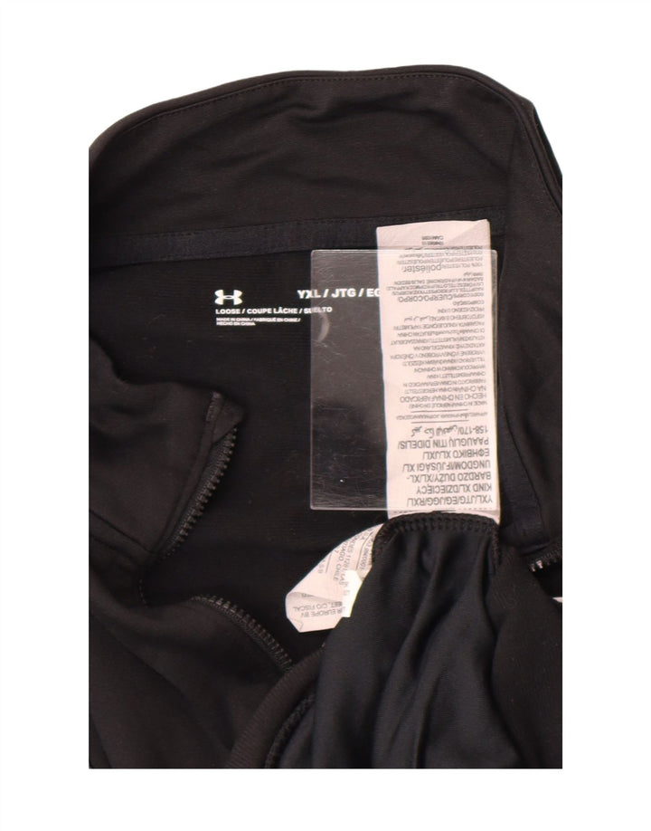 Under Armour Boys Tracksuit Top Jacket 13-14 Years XL Black Polyester