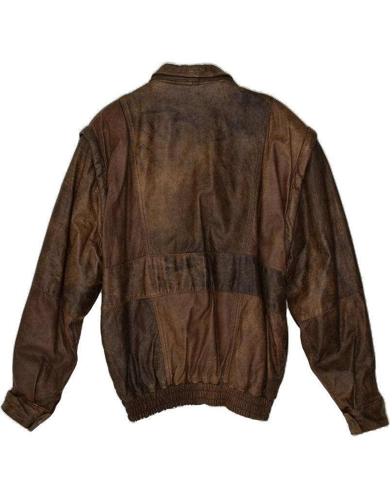 VINTAGE Mens Leather Jacket UK 40 Large Brown Leather Vintage Vintage and Second-Hand Vintage from Messina Hembry 