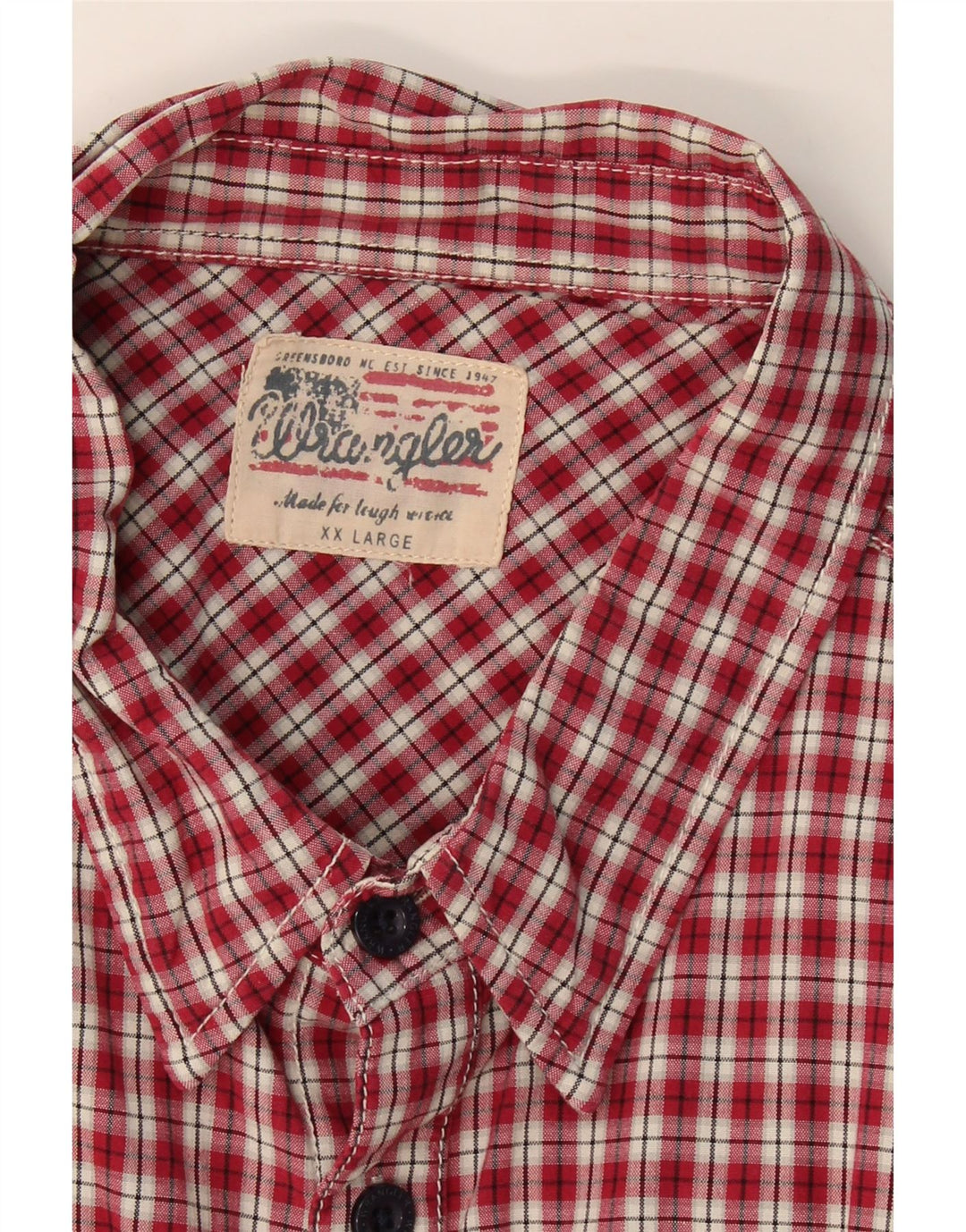 WRANGLER Mens Shirt 2XL Red Check Cotton Vintage Wrangler and Second-Hand Wrangler from Messina Hembry 