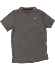 NIKE Boys Dri Fit T-Shirt Top 10-11 Years Medium Grey Pinstripe