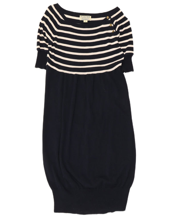 Ralph Lauren Womens Short Sleeves Jumper Dress UK 8 Small Navy Blue Striped