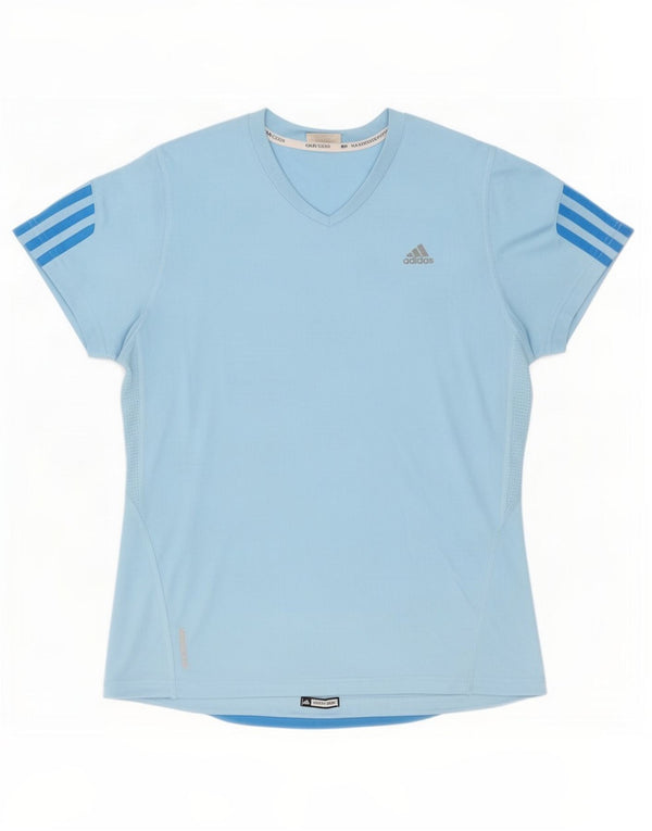 Adidas Womens Climacool T-Shirt Top UK 18 XL Blue Polyester