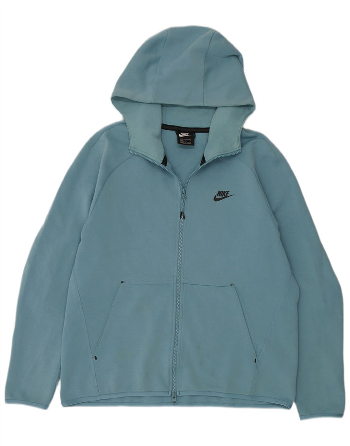 Nike Mens Zip Hoodie Sweater Large Blue Cotton