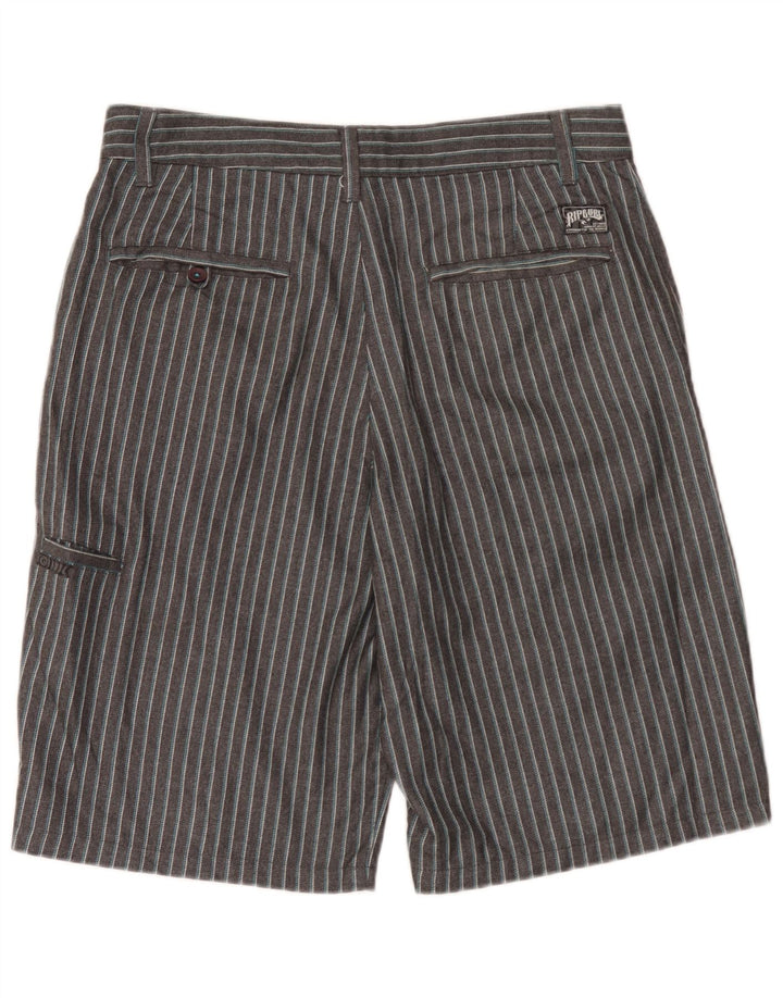 Rip Curl Mens Chino Shorts W32 Medium Grey Striped Polyester